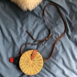 J.Crew Best Seller Circle Straw Crossbody Bag